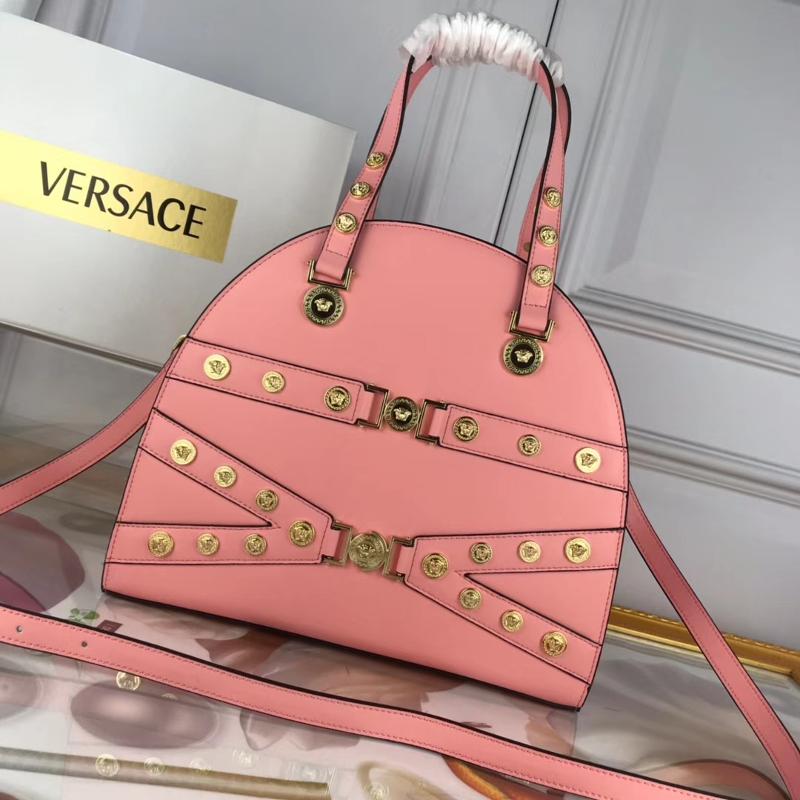 Versace Chain Handbags DBFG307 Bowling Bag Large Pink